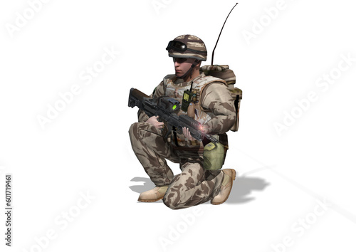 Schilderij op canvas soldier in combat
