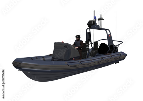Fototapete combat inflatable boat zodiac military