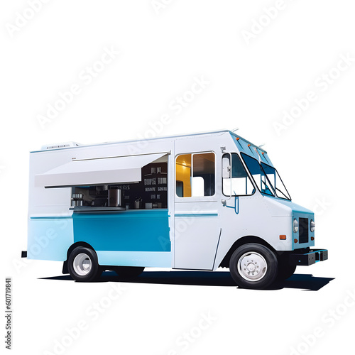 plain white modern food truck