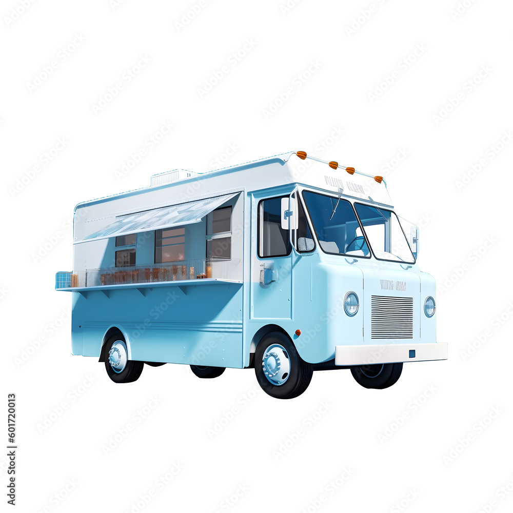 plain white modern food truck