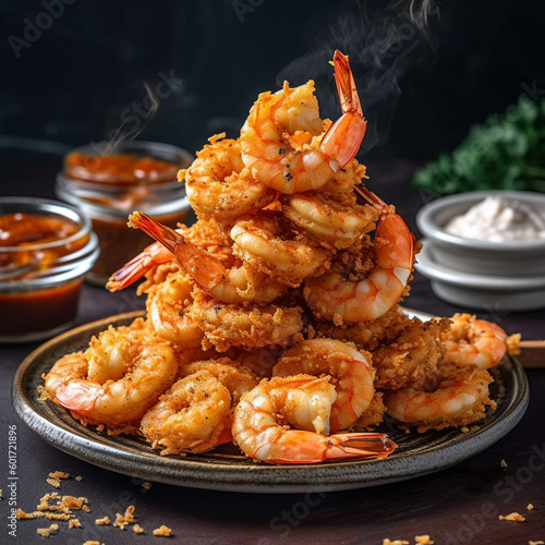 Fried shrimps. Generative AI.