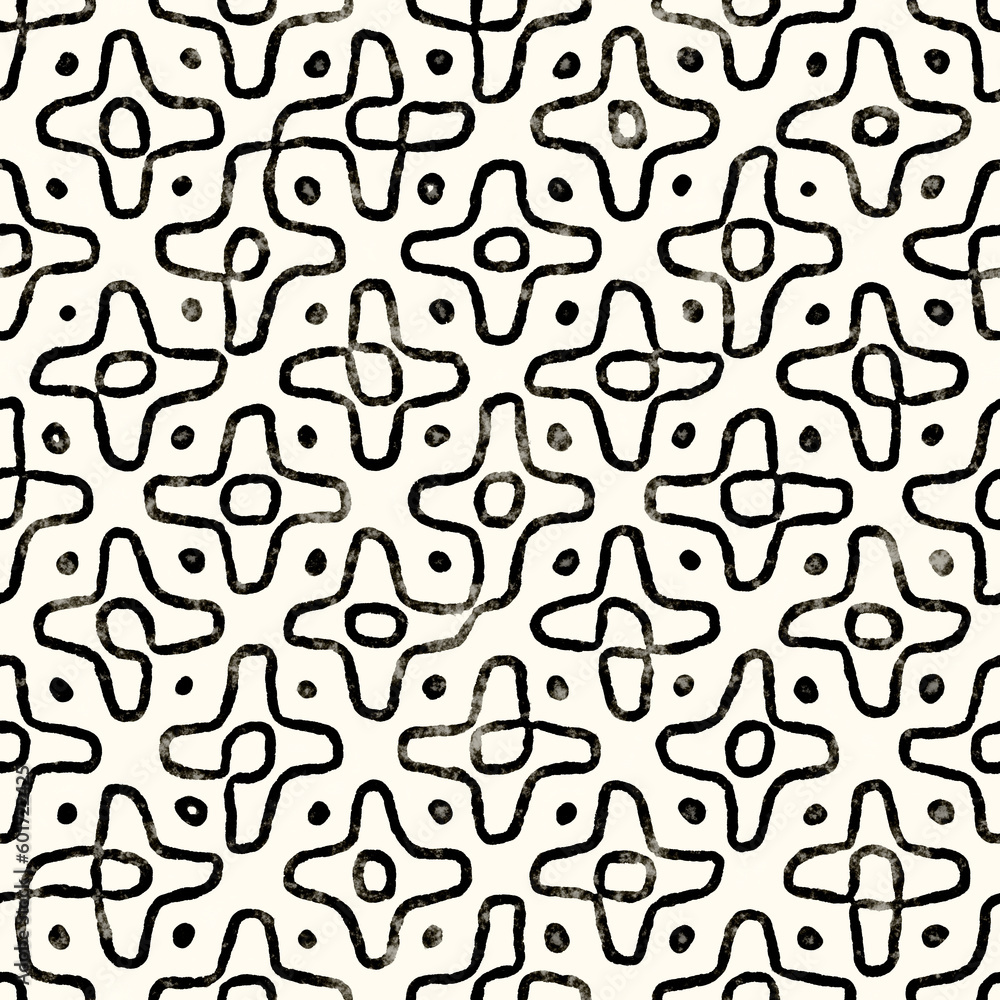 Ink Drawn Kaleidoscope Folk Graphic Motif Textured Pattern Ink Drawn Kaleidoscope Folk Graphic Motif Textured Pattern