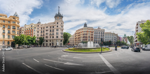 Panoramic view of Plaza de Alonso Martinez Square - Madrid, Spain