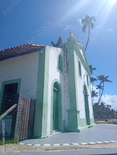Chapel of St. Benedict Carneiros Church, in Pernambuco, Brazil, facing the sea