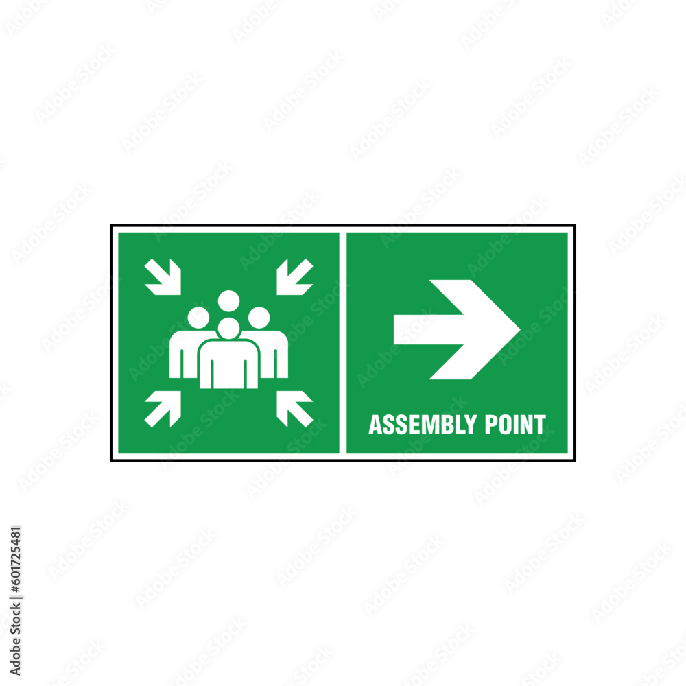 Obraz premium Fire Assembly Point Sign Vector Template