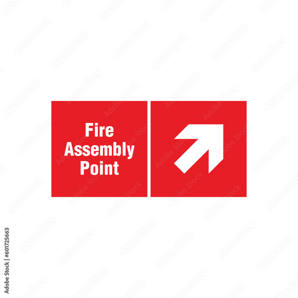Obraz premium Fire Assembly Point Sign Vector Template