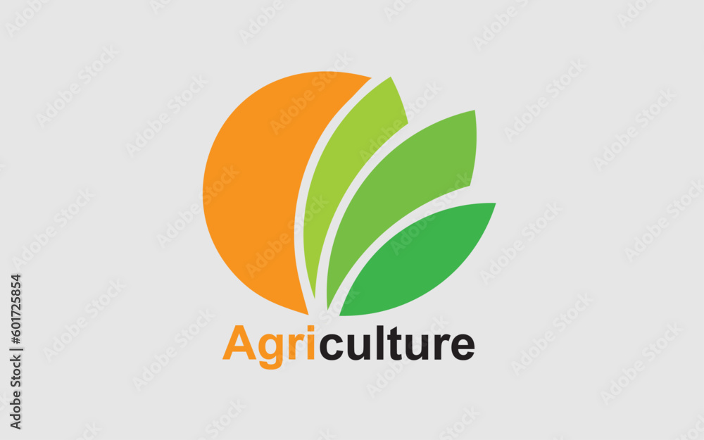 Natural agriculture logo, Simple agriculture logo, Creative agriculture logo, Organic agriculture logo, Modern agriculture logo design, Vector file & template