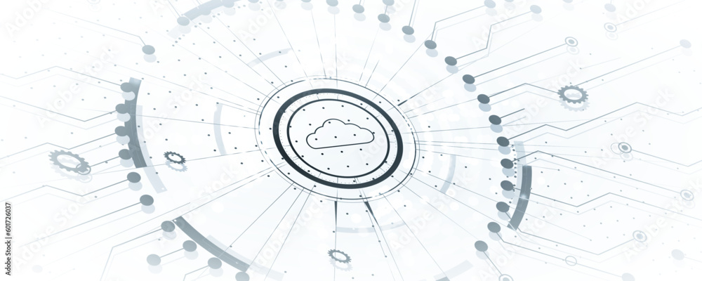 Cloud technology. Integrated digital web concept background Cloud technology. Integrated digital web concept background