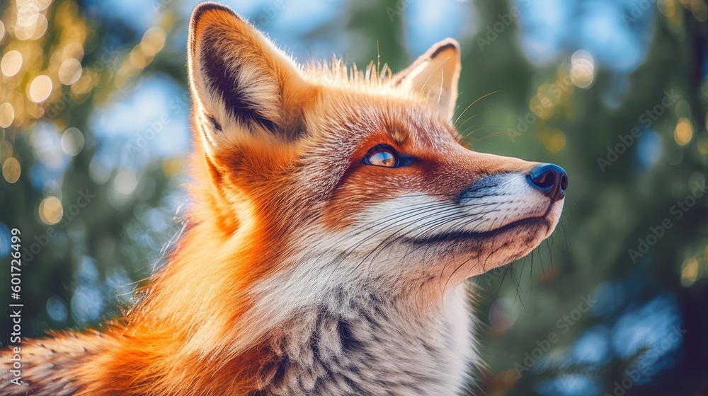 Fototapeta premium Red Fox in the wild. Generative AI