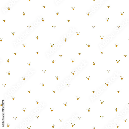 Seamless pattern with crowns on a white background