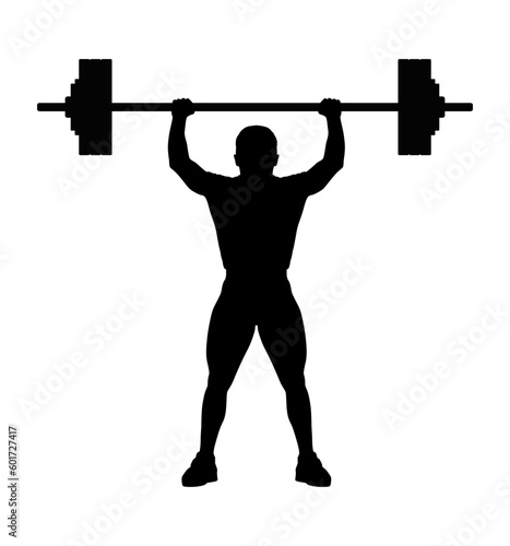 A man with a barbell. Weightlifting