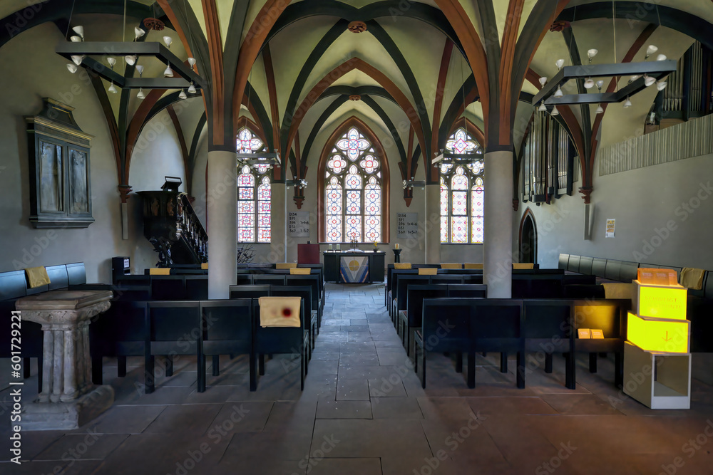 Goslar, Germany – March 16, 2023 : Chapter house, Imperial Walkenried Cistercian Abbey, Walkenried, Harz, Lower-Saxony,