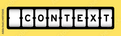 Black color in word context on slot banner with yellow color background