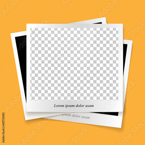 Vector mockup of bunch of photos on yellow background