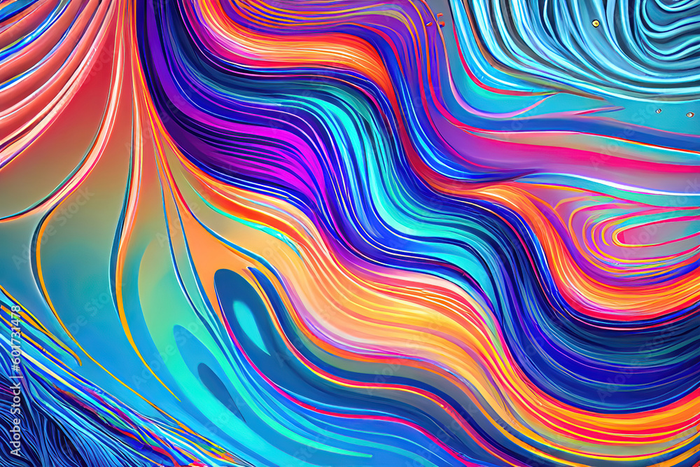 Obraz premium Vibrant Wave Art - Abstract Watercolor Splash with Creative Flow