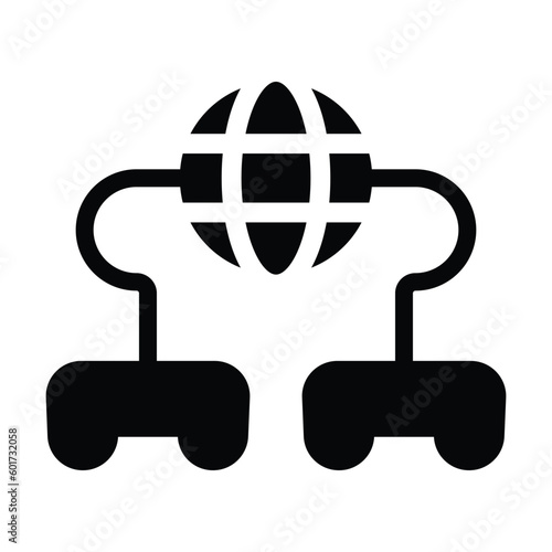 multiplayer games glyph icon illustration vector graphic