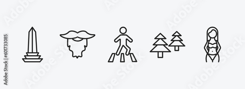 people outline icons set. people icons such as venezuelan, facial hair, road crossing, norwegian, seductive vector. can be used web and mobile.