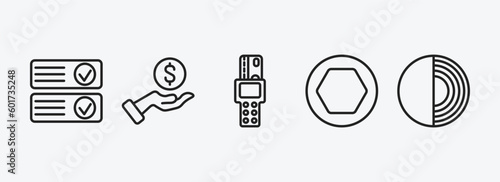 cryptocurrency outline icons set. cryptocurrency icons such as crypto records, loan, point of service, node, tor vector. can be used web and mobile.
