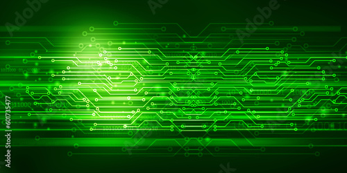 2d illustration Abstract futuristic electronic circuit technology background