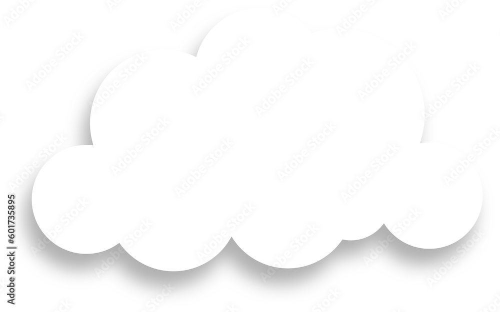 White Cloud with Shadow Design Element
