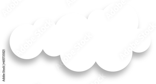 White Cloud with Shadow Design Element 