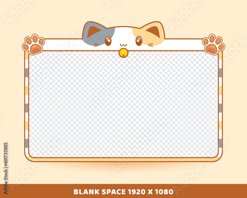 cute overlay streaming cat frame colorful design