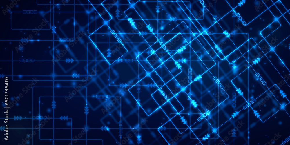 2d illustration Abstract futuristic electronic circuit technology background
2d illustration Abstract futuristic electronic circuit technology background