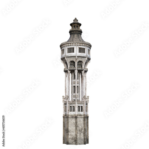Tableau sur toile 3d rendering illustration castle medieval tower architecture isolated