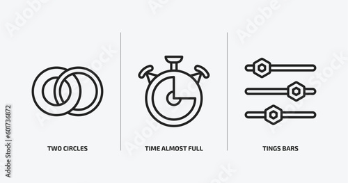 ultimate glyphicons outline icons set. ultimate glyphicons icons such as two circles, time almost full, tings bars vector. can be used web and mobile.