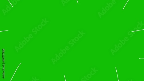 speed line backgrounds colorful ray sunburst animation loop anime motion comic green screen. comic style isolated green background. chrome key photo