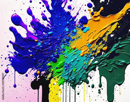 Flowing down the colorful paint