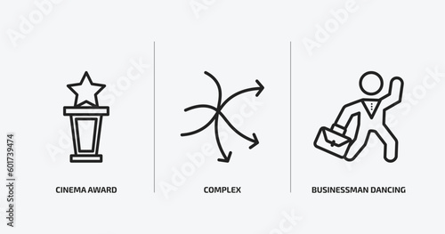 people outline icons set. people icons such as cinema award, complex, businessman dancing vector. can be used web and mobile.