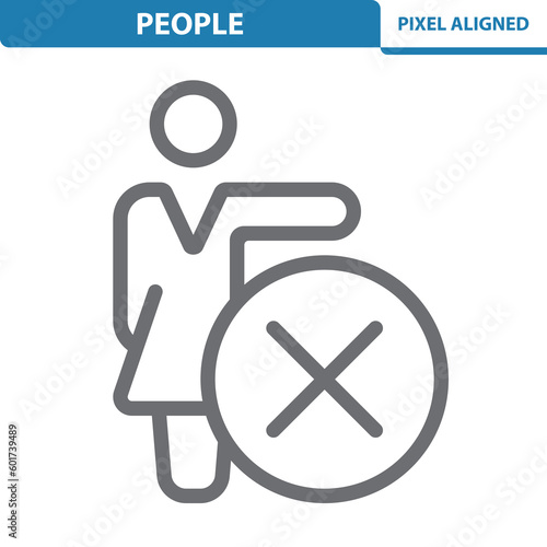 Woman Icon. Button, Cancel, Delete