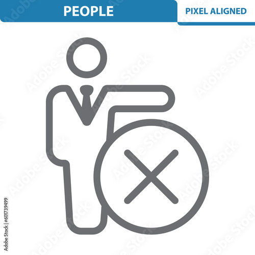 Man Icon. Businessman, Politician, Lawyer, Button, Cancel, Delete