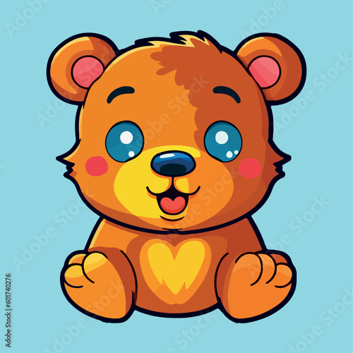 Cute Bear drawing kawaii Funny Vector Illustration eps 10