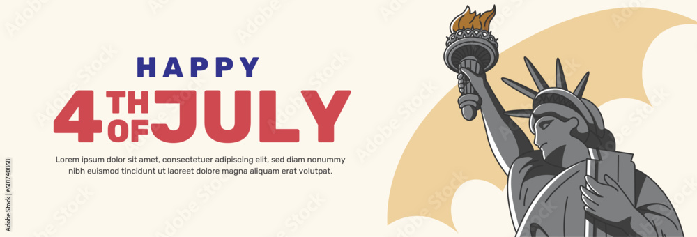Free vector hand drawn 4th of july banners - obrazy, fototapety, plakaty 