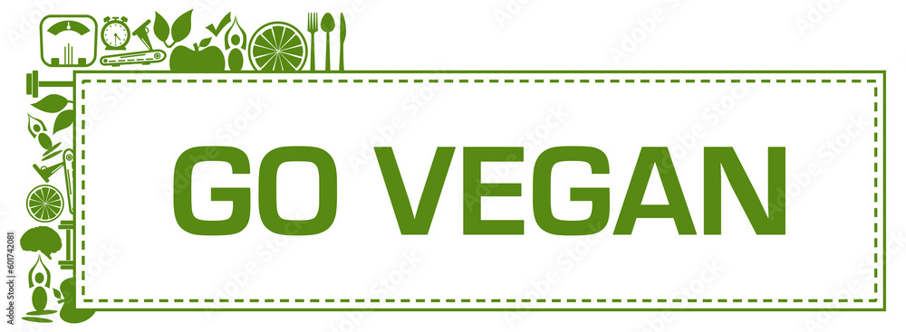 Go Vegan Green Health Symbols Corner Top Left Horizontal Go Vegan Green Health Symbols Corner Top Left Horizontal