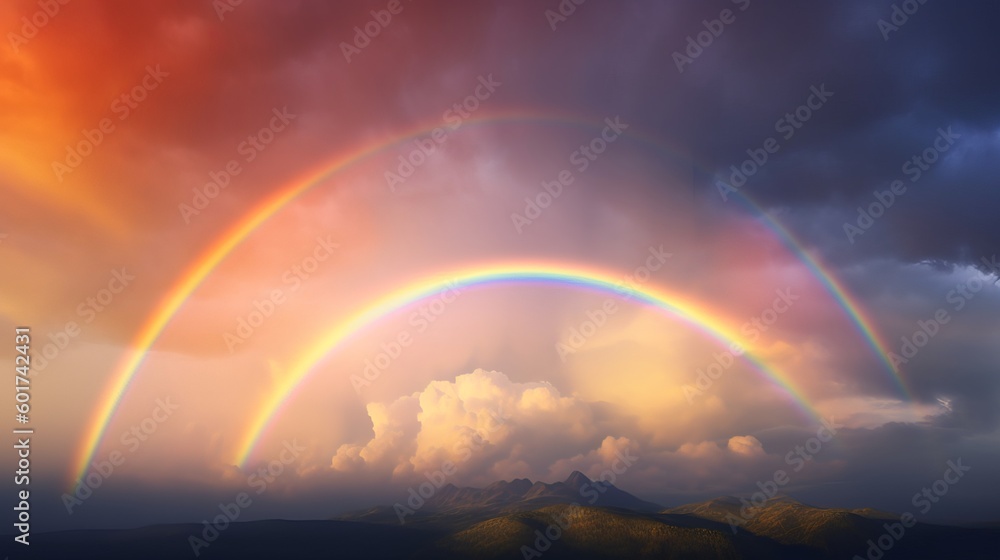 A rainbow in a beautiful sky