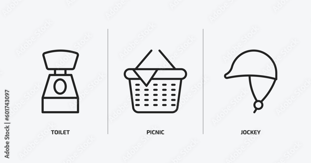 camping outline icons set. camping icons such as toilet, picnic, jockey vector. can be used web and mobile. camping outline icons set. camping icons such as toilet, picnic, jockey vector. can be used web and mobile.