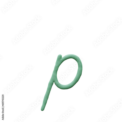 Plasticine or Play-doh 3D Alphabet PNG Lettering