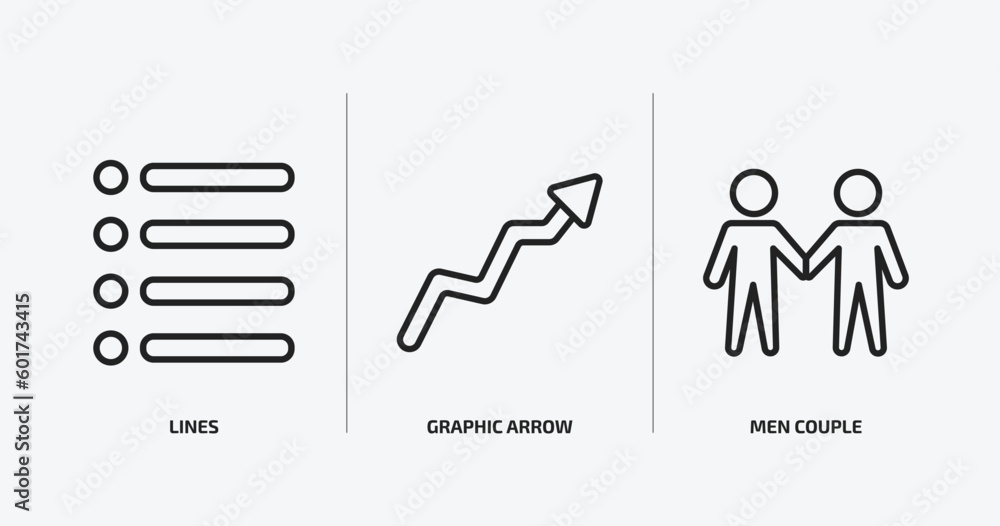 business outline icons set. business icons such as lines, graphic arrow, men couple vector. can be used web and mobile. business outline icons set. business icons such as lines, graphic arrow, men couple vector. can be used web and mobile.