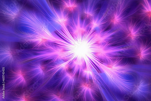 Lazer light fractals  pink and purple AI generative