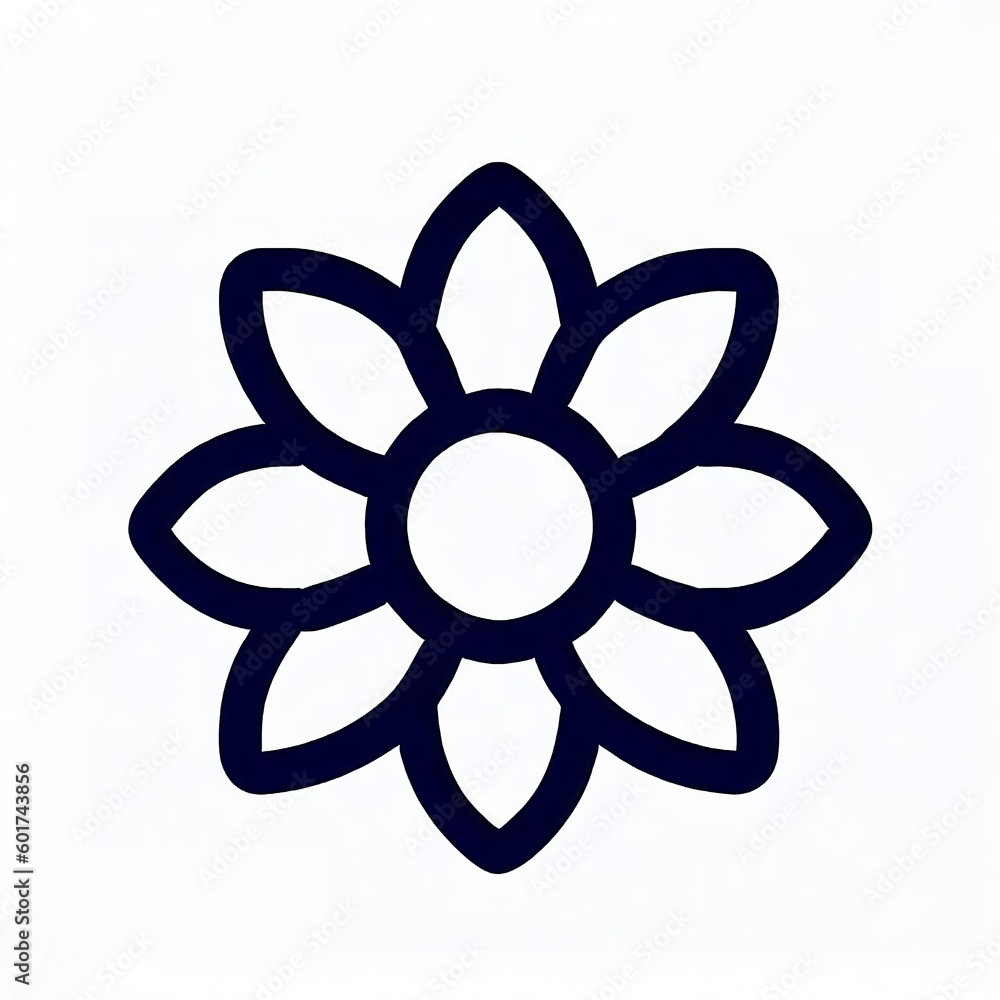 flower vector icon clipart, flower logo Generative AI flower vector icon clipart, flower logo Generative AI
