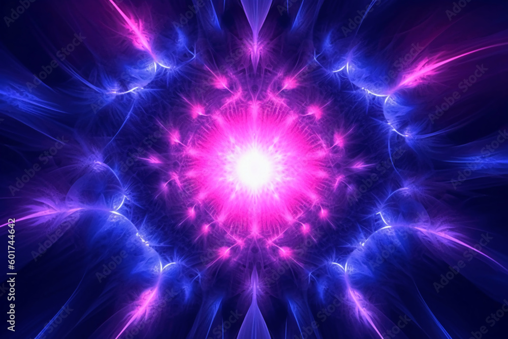 Lazer light fractals, pink and blue AI generative Lazer light fractals, pink and blue AI generative