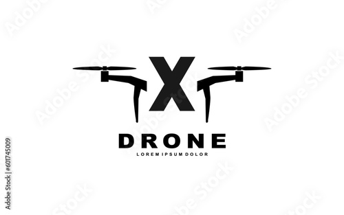 X DRONE letter logo template