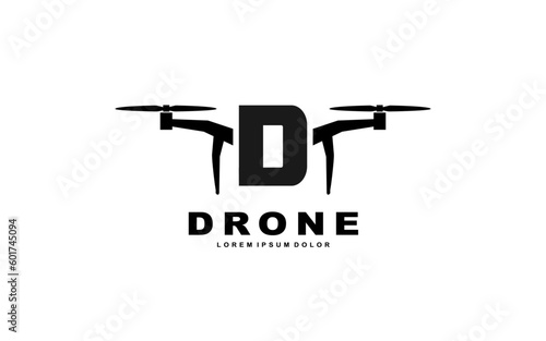 D DRONE letter logo template