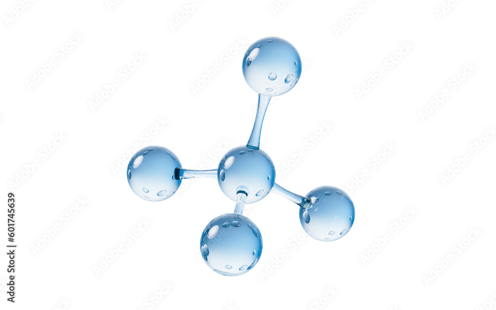 Molecule with biology and chemical concept, 3d rendering. - obrazy, fototapety, plakaty 