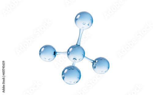 Molecule with biology and chemical concept, 3d rendering. photo