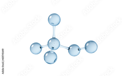 Foto Molecule with biology and chemical concept, 3d rendering.