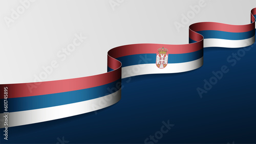 Serbia ribbon flag background.